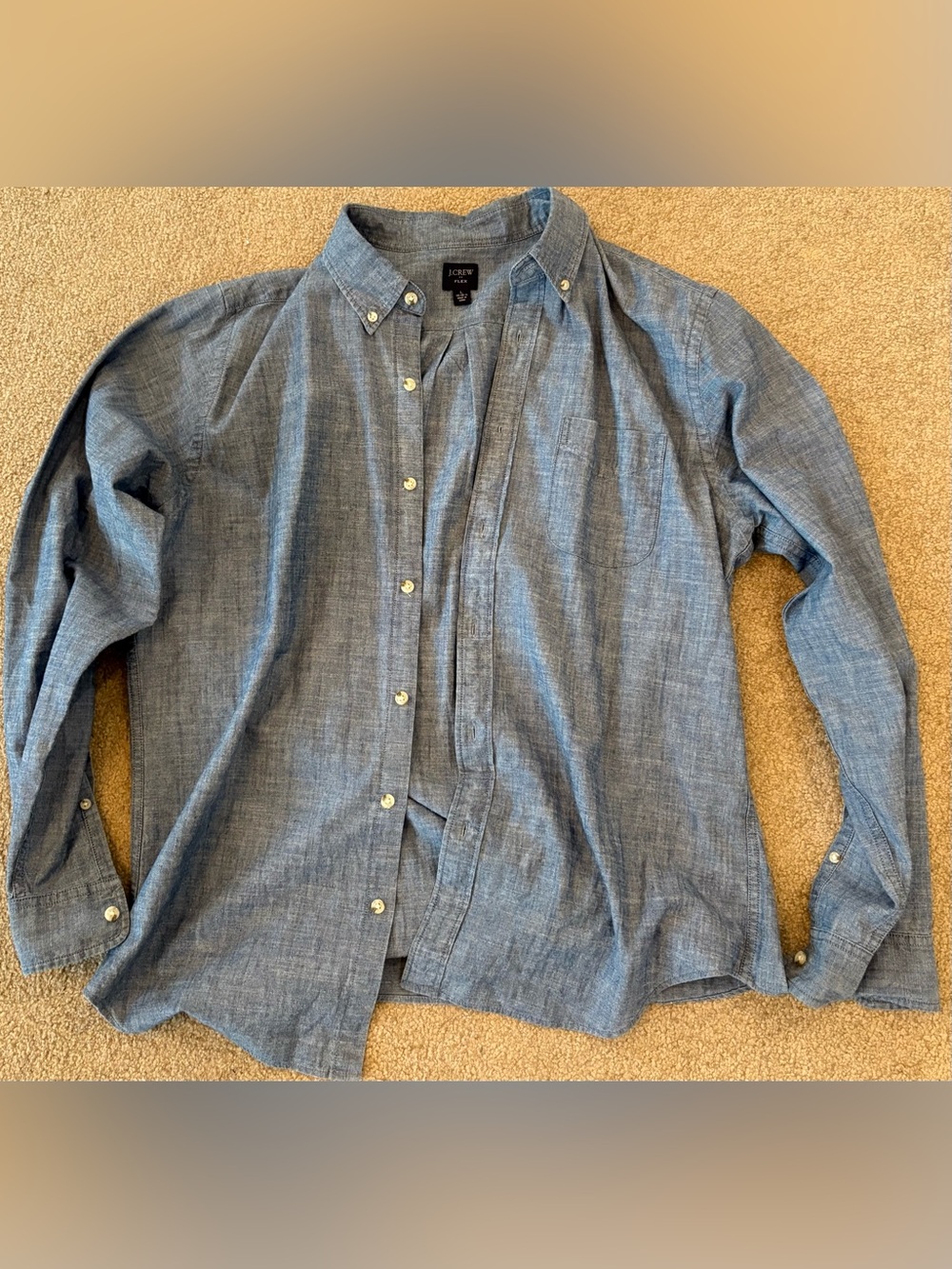 J. Crew Men’s Light Blue Button-Down Chambray Shirt